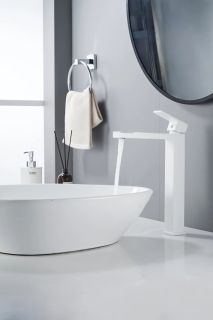 Смеситель для раковины высокий Knotlor KN-24/WY, белый